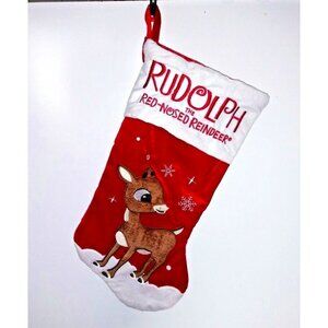 Dan Dee Collectors Choice Rudolph the red-nosed Reindeer Stocking velvet red 19"